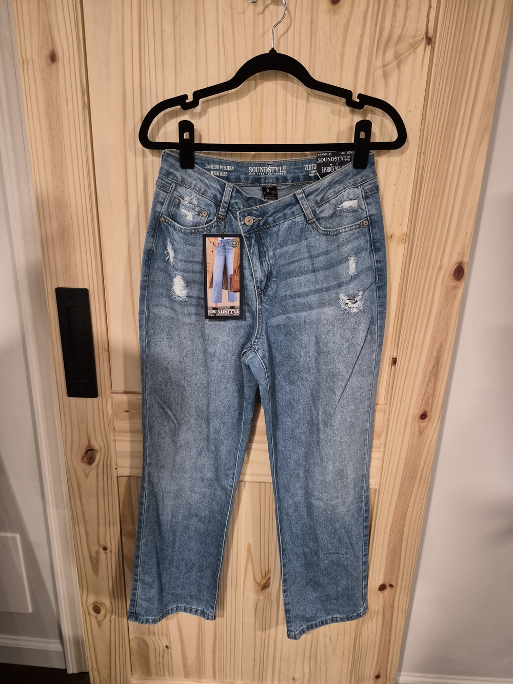 Soundstyle Fashion 90s Light Blue Distressed Women’s Jeans